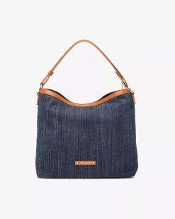 Borsa Hobo da Donna in Tessuto e Materiale Tecnico