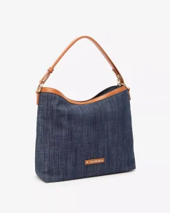 Borsa Hobo da Donna in Tessuto e Materiale Tecnico