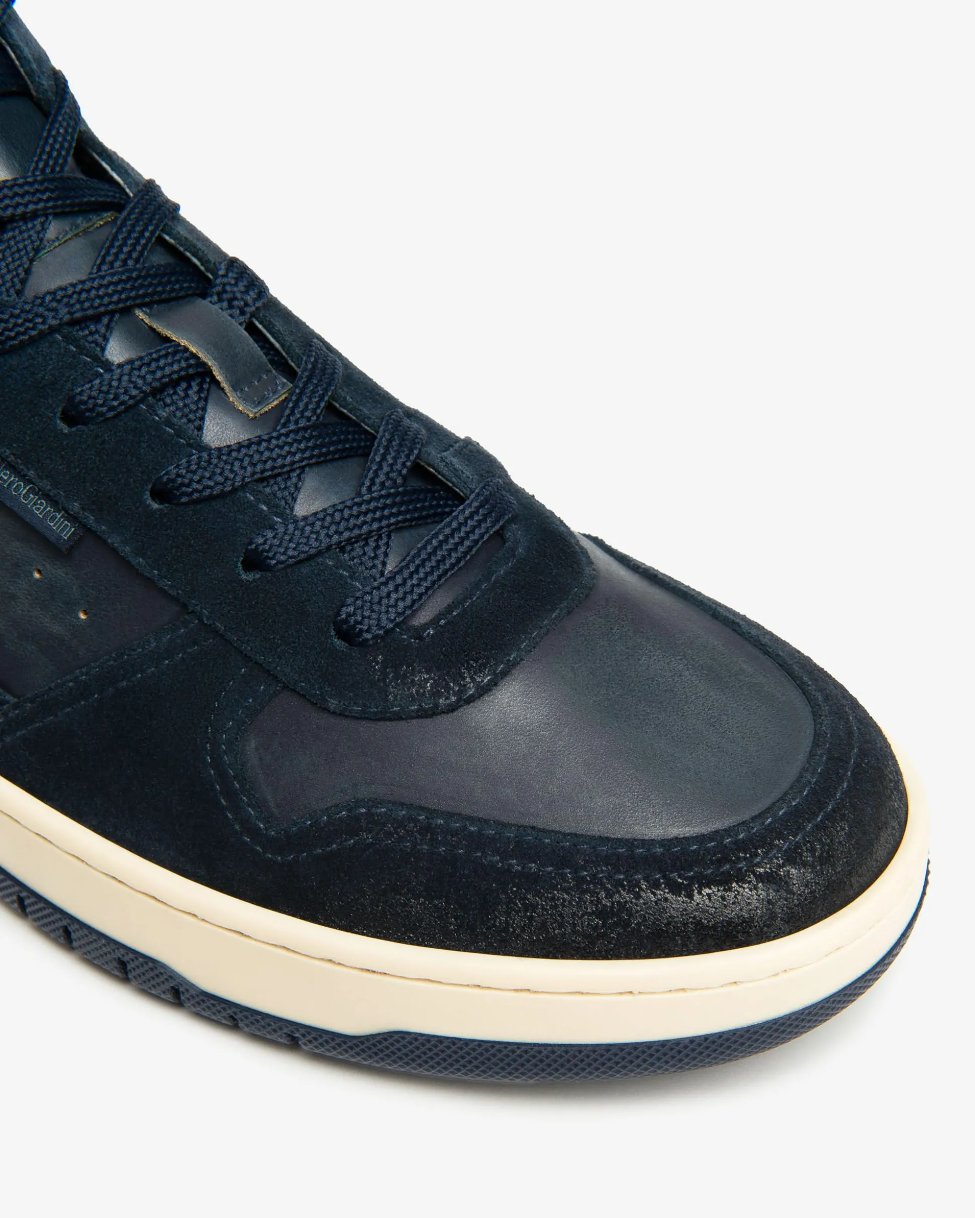 Sneakers Alta Uomo in Pelle e Camoscio