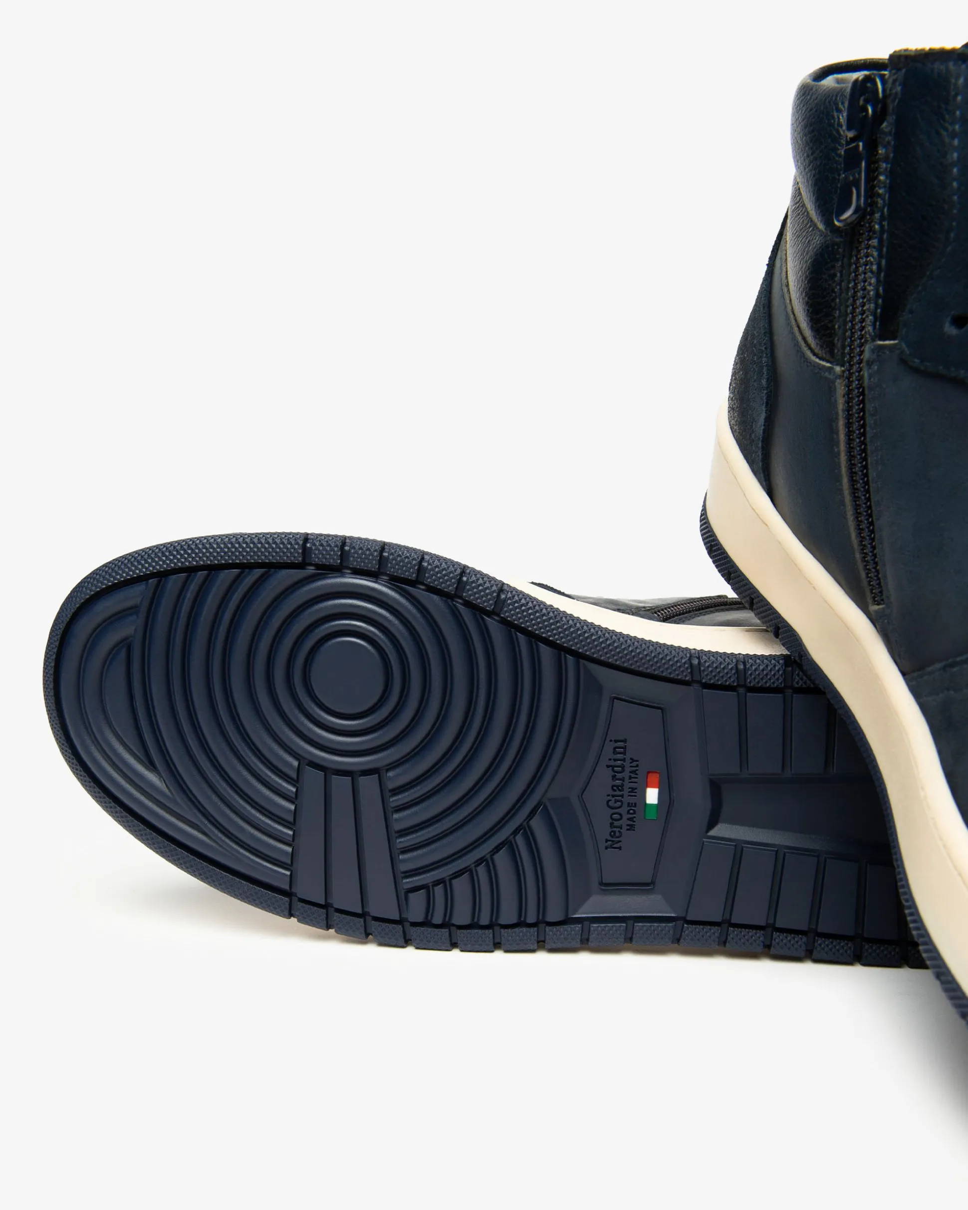 Sneakers Alta Uomo in Pelle e Camoscio