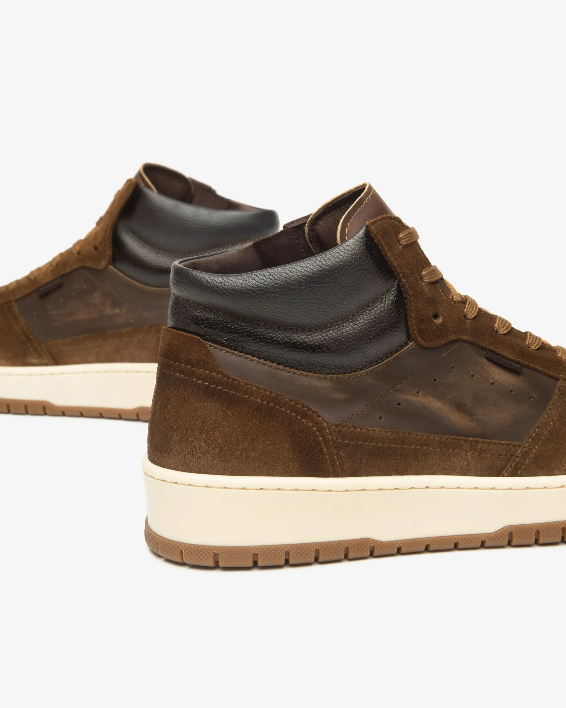 Sneakers Alta Uomo in Pelle e Camoscio