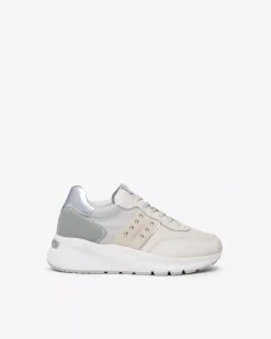 Sneakers Donna in Pelle, Suede e Tela