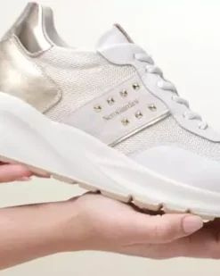 Sneakers Donna in Pelle, Tela e Materiale Tecnico