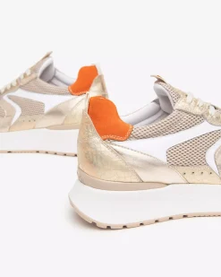 Sneakers Donna in Pelle, Tela e Suede