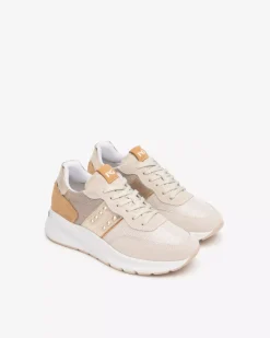 Sneakers Donna in Suede, Tela e Materiale Tecnico