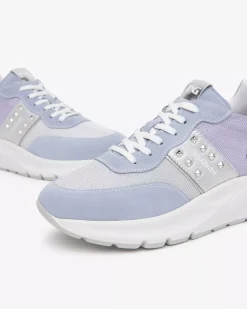 Sneakers Donna in Suede, Tela e Materiale Tecnico