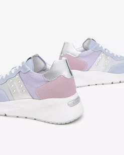 Sneakers Donna in Suede, Tela e Materiale Tecnico