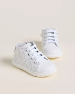 Sneakers Junior da Bambina in Tessuto e Pelle