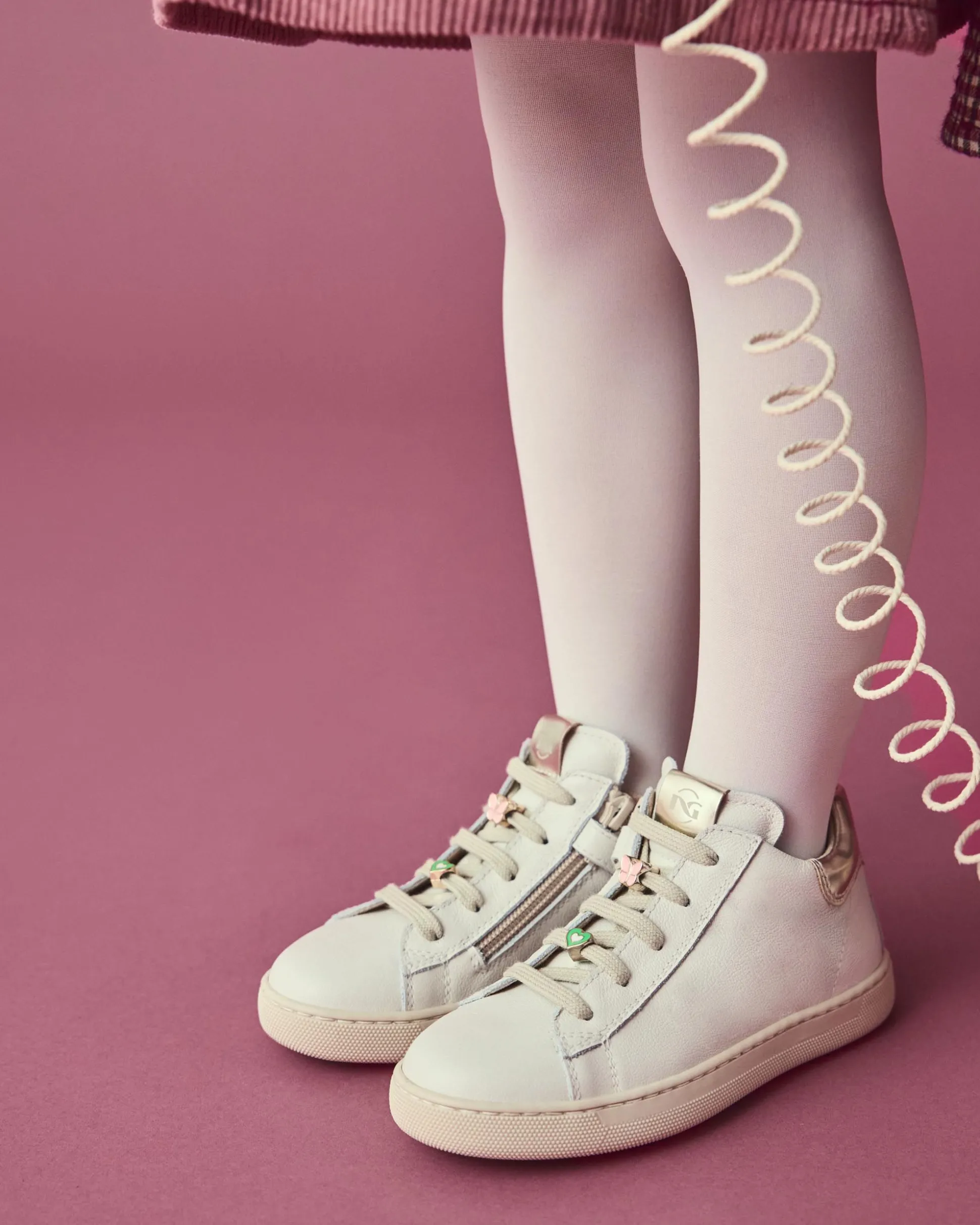 Sneakers Junior da Bambina in Pelle e Materiale Tecnico