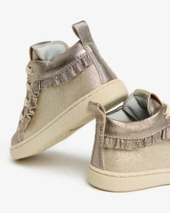 Sneakers Junior da Bambina in Pelle e Materiale Tecnico