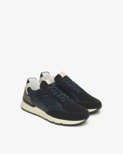 Sneakers Uomo in Camoscio, Pelle e Tela