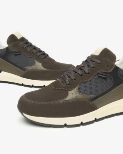 Sneakers Uomo in Camoscio, Pelle e Tela