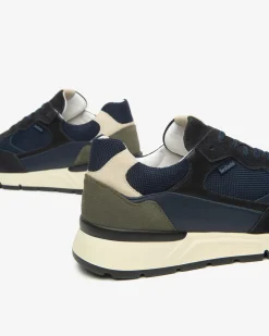 Sneakers Uomo in Camoscio, Pelle e Tela