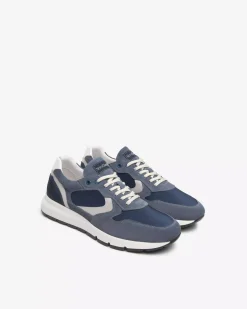 Sneakers Uomo in Camoscio, Pelle e Tela