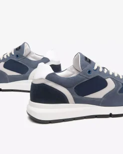 Sneakers Uomo in Camoscio, Pelle e Tela