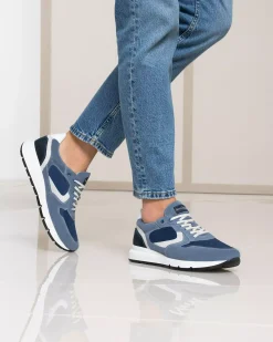 Sneakers Uomo in Camoscio, Pelle e Tela