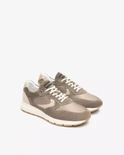 Sneakers Uomo in Camoscio, Pelle e Tela