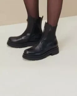 Stivaletti Chelsea Donna in Pelle e Tessuto