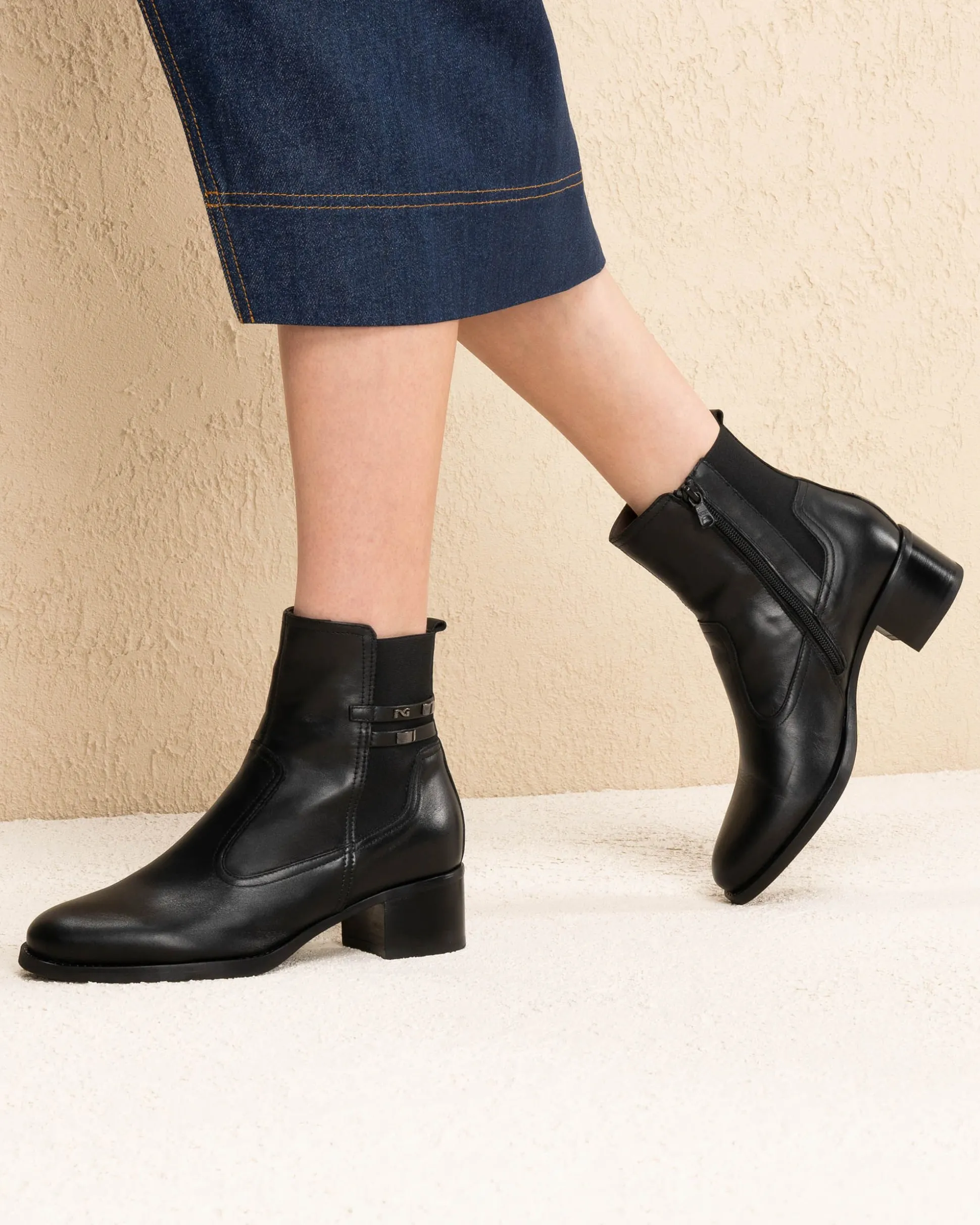 Stivaletti Donna in Pelle e Tessuto