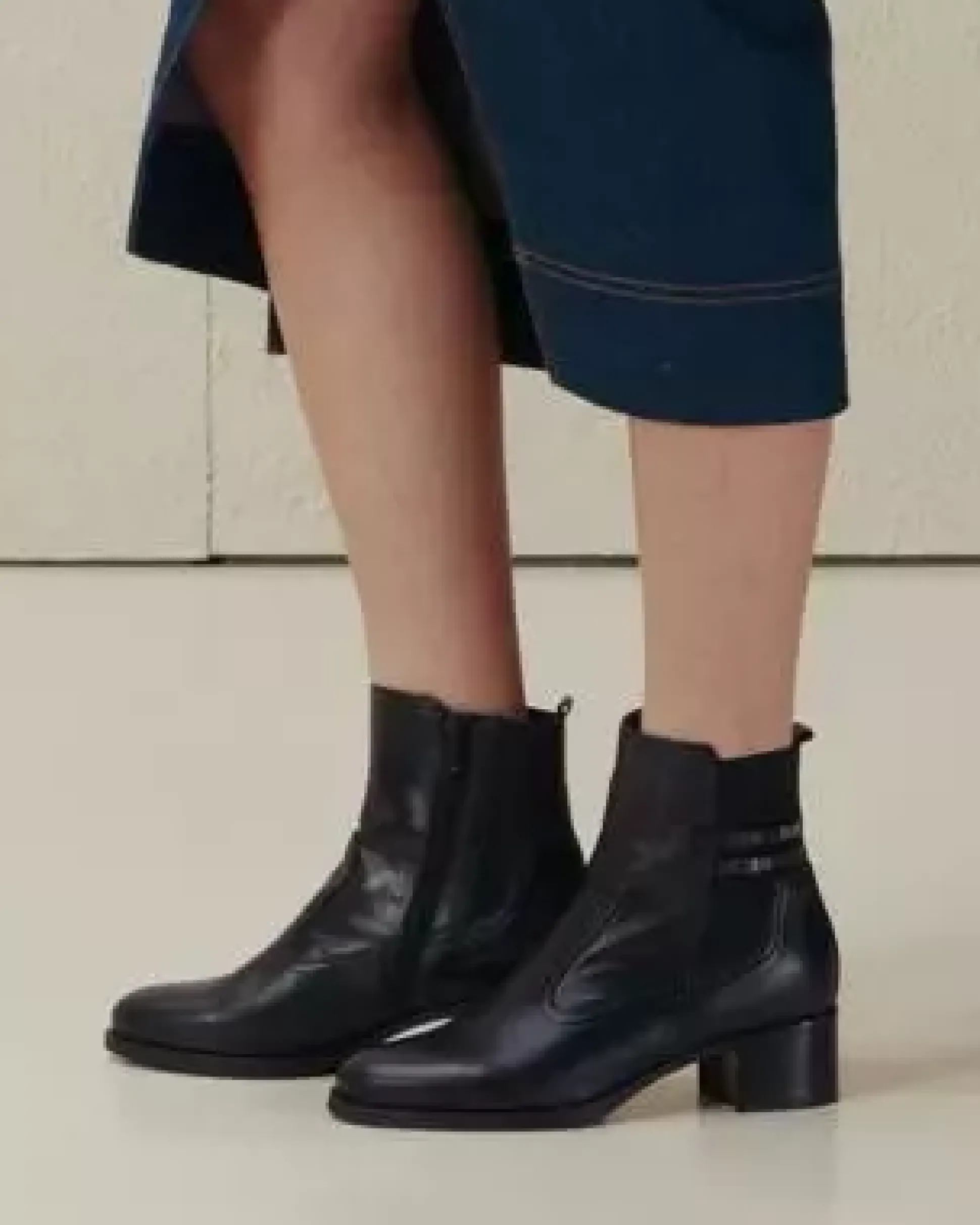 Stivaletti Donna in Pelle e Tessuto