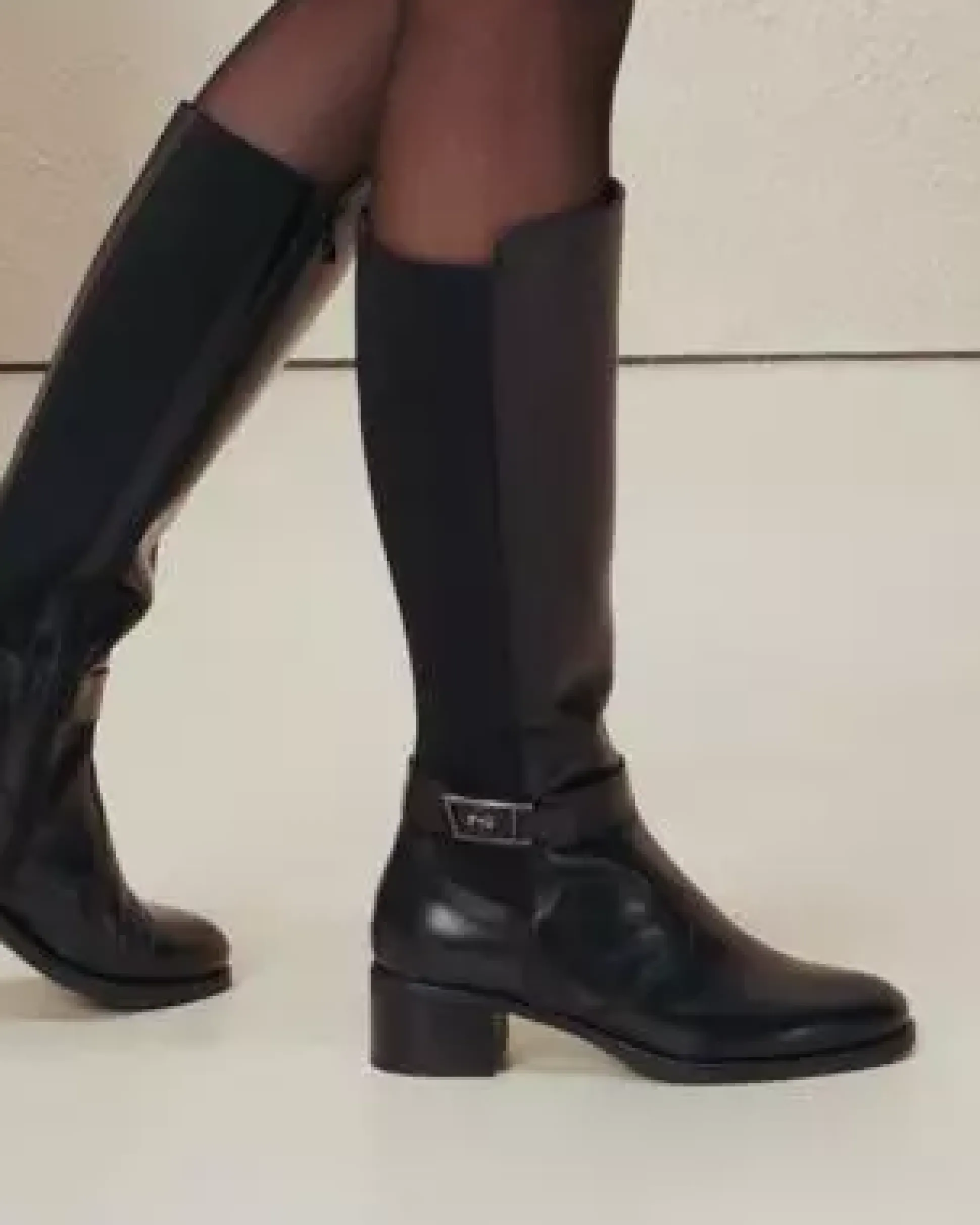 Stivali Donna in Pelle e Tessuto