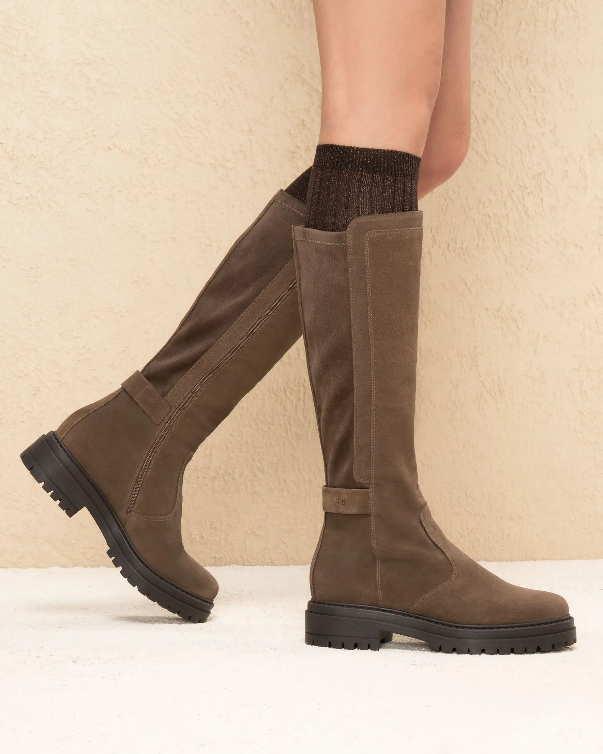Stivali Donna in Suede e Materiale Tecnico